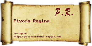 Pivoda Regina névjegykártya